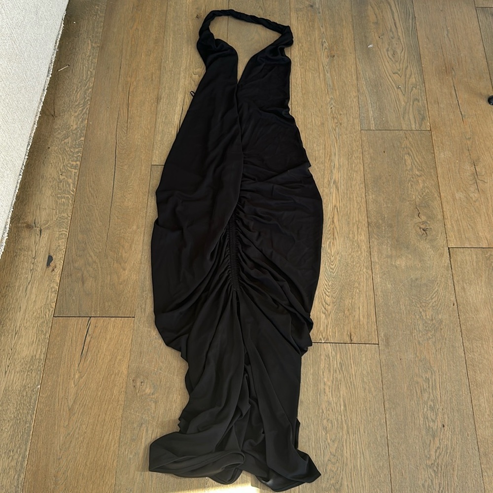 ZARA - Black Maxi Dress Witj Halter Top & Open Back